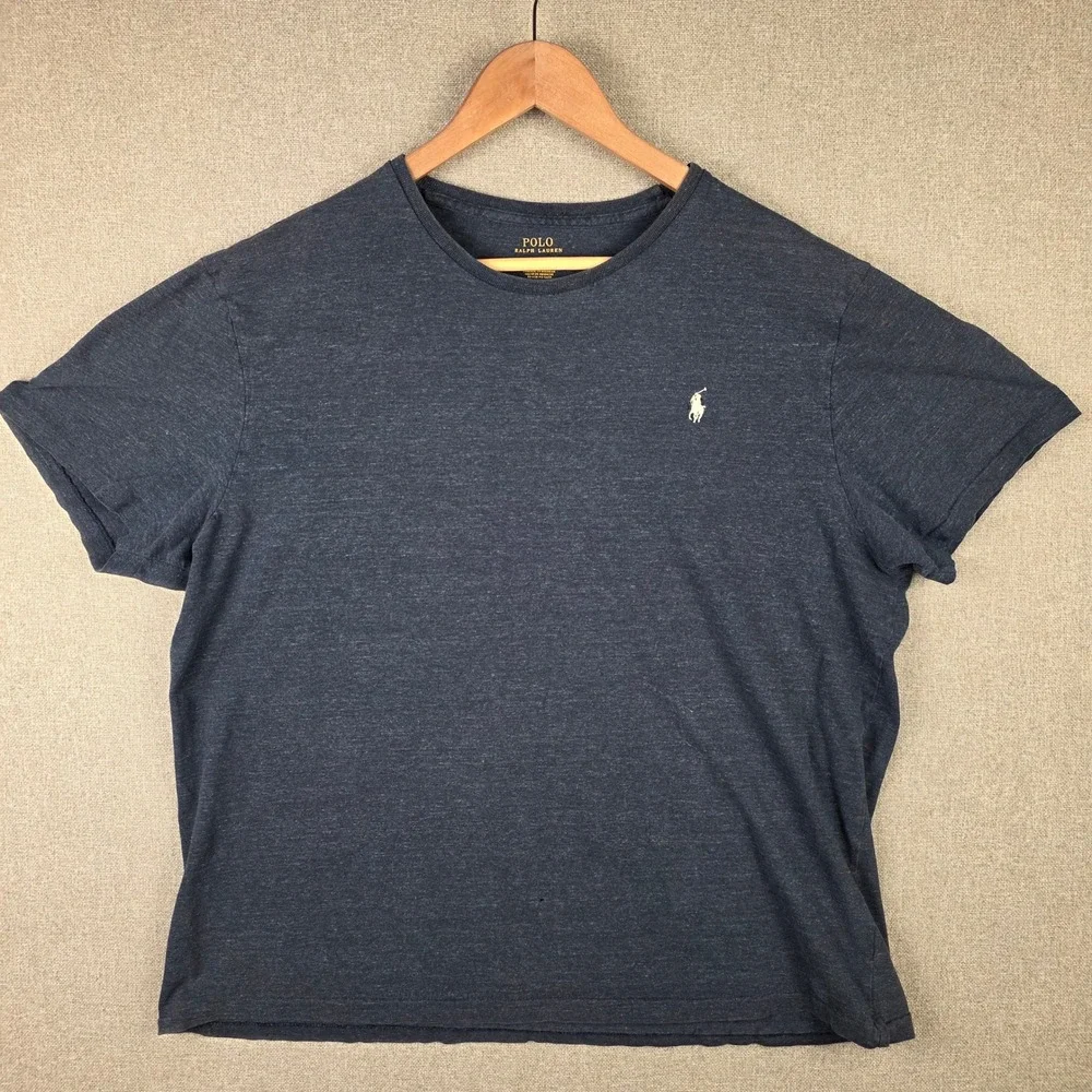 Polo Ralph Lauren Mens XL Navy Heather Crewneck T-Shirt Pony Logo Short Sleeve